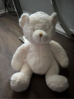 White soft apple sauce Teddy bear stuffed animal 16"